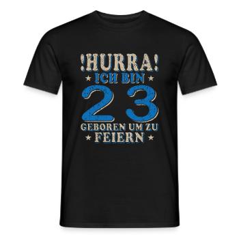 23 Krone 23. Geburtstag 23 Jahre - Männer T-Shirt - Schwarz - Vorne - AI Model Male 178 light (178cm)