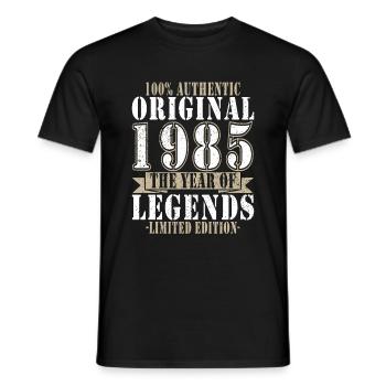 Légende 1985 Anniversaire Année de naissance 1985 Hommes - T-shirt homme - noir - Devant - AI Model Male 178 light (178cm)
