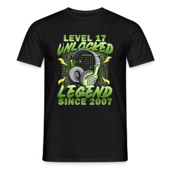 Level 17 Completely Legendary since 2007 - Men's T-Shirt - black - Front - AI Model Male 178 light (178cm)
