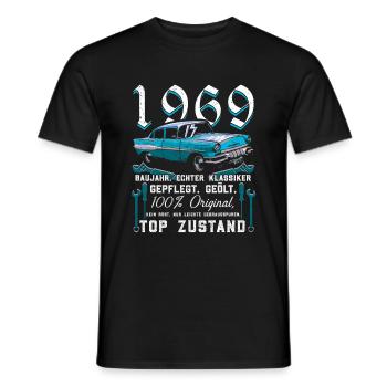 Oldtimer 1969 55. Geburtstag Geschenk Herren - Männer T-Shirt - Schwarz - Vorne - AI Model Male 178 light (178cm)