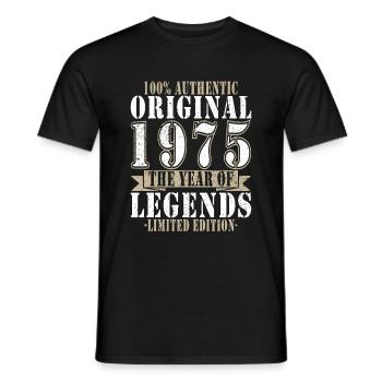 Legend 1975 Birthday Year of birth 1975 Men - Men's T-Shirt - black - Front - AI Model Male 178 light (178cm)