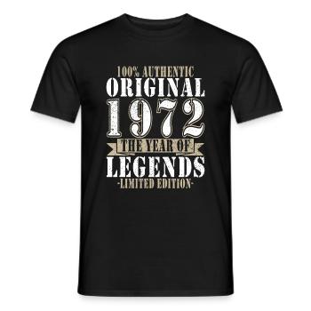 Living Legend 1972 Birthday Sayings - Men's T-Shirt - black - Front - AI Model Male 178 light (178cm)