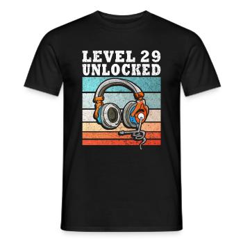Level 29 Unlocked - Men's T-Shirt - black - Front - AI Model Male 178 light (178cm)