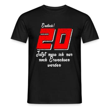 Endlich 20 Erwachsen werden Geburtstag Geschenk - Männer T-Shirt - Schwarz - Vorne - AI Model Male 178 light (178cm)