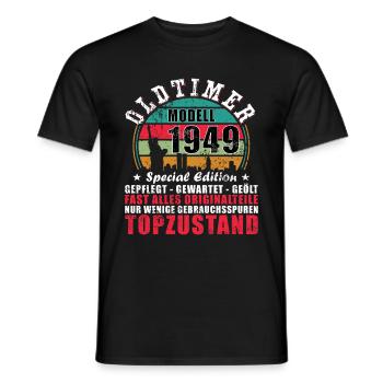 Oldtimer Baujahr 1949 Jahrgang Geburtstag Geschenk - Männer T-Shirt - Schwarz - Vorne - AI Model Male 178 light (178cm)
