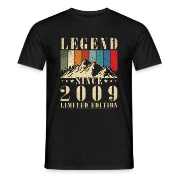 Great since 2009, anniversary 2009, vintage 2009 - Men's T-Shirt - black - Front - AI Model Male 178 light (178cm)