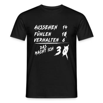 30er Geburtstag Spruch | 30. Geburtstag - Männer T-Shirt - Schwarz - Vorne - AI Model Male 178 light (178cm)