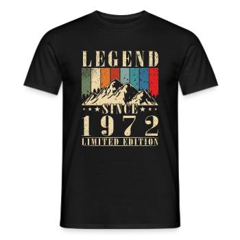 Légende vintage 1972 - T-shirt homme - noir - Devant - AI Model Male 178 light (178cm)