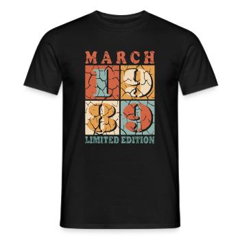 Mars 1989 Vintage Vintage rétro anniversaire - T-shirt homme - noir - Devant - AI Model Male 178 light (178cm)