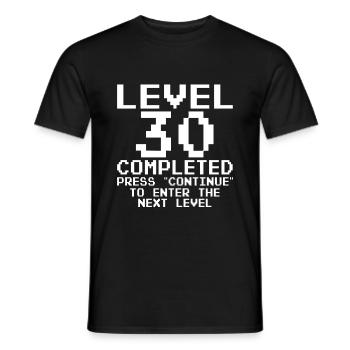 Jeu complet du niveau du 30e anniversaire - T-shirt homme - noir - Devant - AI Model Male 178 light (178cm)