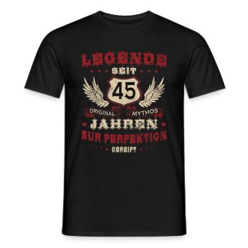 45 Geburtstag 45 Jahre Mann 45 jahre legende 45 - Männer T-Shirt - Schwarz - Vorne - AI Model Male 178 light (178cm)