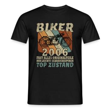 2006 Jubiläum Vintage Biker Motorrad Geschenk - Männer T-Shirt - Schwarz - Vorne - AI Model Male 178 light (178cm)