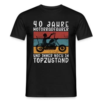 40. Geburtstag Biker Motorradfahrer Motorrad - Männer T-Shirt - Schwarz - Vorne - AI Model Male 178 light (178cm)
