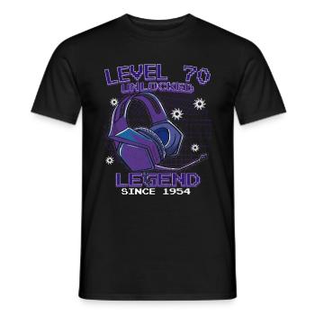 Niveau 70 débloqué Légendaire depuis 1954 - T-shirt homme - noir - Devant - AI Model Male 178 light (178cm)
