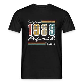 1989 Avril 1989 Jubilé Avril 1989 Avril - T-shirt homme - noir - Devant - AI Model Male 178 light (178cm)