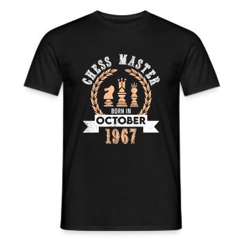 57th Birthday for Chess Players 1967 October - Men's T-Shirt - black - Front - AI Model Male 178 light (178cm)