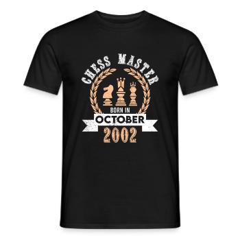 22e anniversaire pour les joueurs d’échecs 2002 Octobre - T-shirt homme - noir - Devant - AI Model Male 178 light (178cm)