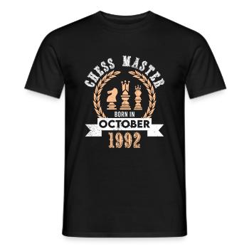 32nd Birthday for Chess Players 1992 October - Men's T-Shirt - black - Front - AI Model Male 178 light (178cm)