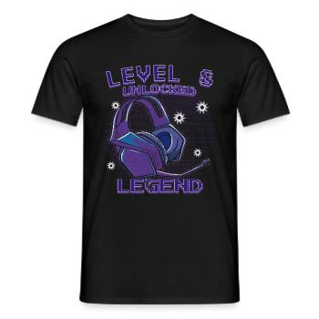 8e anniversaire Gamer Gamer Niveau 8 ans Garçons - T-shirt homme - noir - Devant - AI Model Male 178 light (178cm)