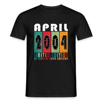 2004 Avril 2004 Anniversaire Avril 2004 Avril - T-shirt homme - noir - Devant - AI Model Male 178 light (178cm)