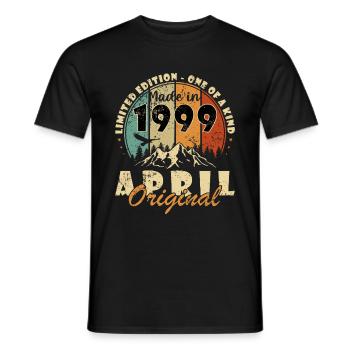 Avril 1999 Anniversaire Avril 1999 Avril - T-shirt homme - noir - Devant - AI Model Male 178 light (178cm)