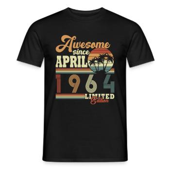 Avril 1964 Rétro Avril 1964 Cadeau d’anniversaire - T-shirt homme - noir - Devant - AI Model Male 178 light (178cm)