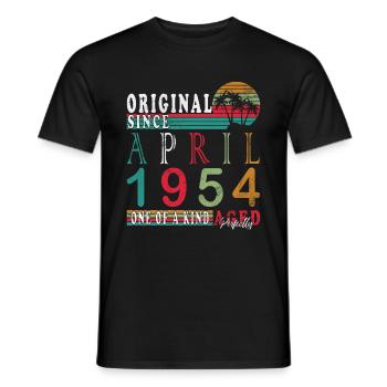 April 1954 Jahrestag April 1954 Geschenk 1954 - Männer T-Shirt - Schwarz - Vorne - AI Model Male 178 light (178cm)