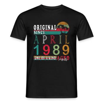 1989 Avril 1989 Jubilé Avril 1989 Avril - T-shirt homme - noir - Devant - AI Model Male 178 light (178cm)