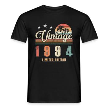 Original 1994 Vintage | Birthday present 1994 - Men's T-Shirt - black - Front - AI Model Male 178 light (178cm)
