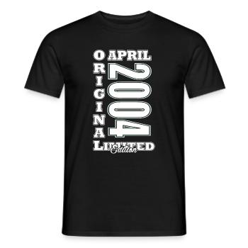 April 2004 April Anniversary 2004 April Original - Men's T-Shirt - black - Front - AI Model Male 178 light (178cm)