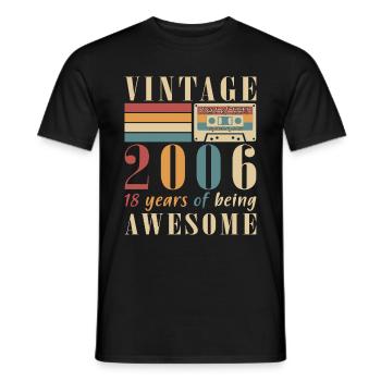 Original 2006 Vintage cadeau d’anniversaire 2006 - T-shirt homme - noir - Devant - AI Model Male 178 light (178cm)
