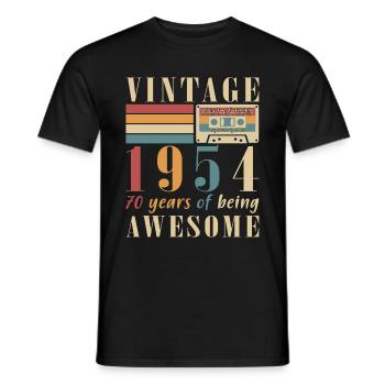1954 Vintage - Birthday Gift 1954 Retro 1954 - Men's T-Shirt - black - Front - AI Model Male 178 light (178cm)