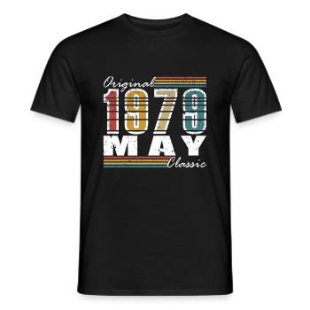 Mai 1979 Vintage né cadeau d’anniversaire - T-shirt homme - noir - Devant - AI Model Male 178 light (178cm)