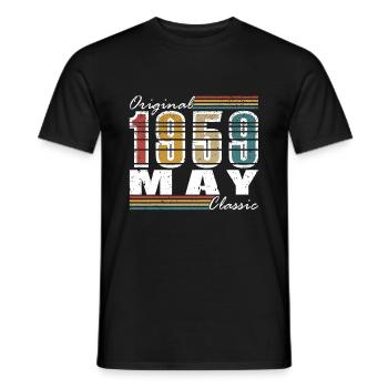May Vintage 65th Anniversary Born 1959 Vibe - Men's T-Shirt - black - Front - AI Model Male 178 light (178cm)