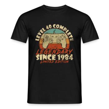 40th Birthday Level 40 Complete 40 Years Gift - Men's T-Shirt - black - Front - AI Model Male 178 light (178cm)