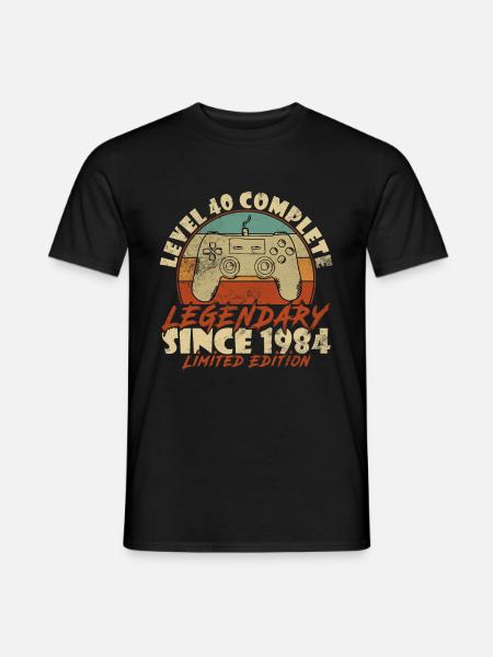 40e anniversaire niveau 40 complet 40 ans cadeau - T-shirt homme - noir