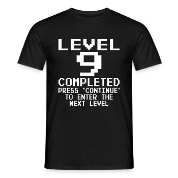 Niveau 9 Terminez 9 Anniversaire Garçon Fille - T-shirt homme - noir - Devant - AI Model Male 178 light (178cm)