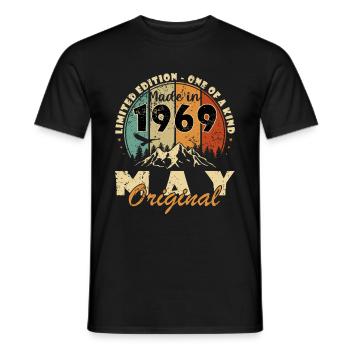 Cadeau d’anniversaire mai 1969 mai - mai 1969 - T-shirt homme - noir - Devant - AI Model Male 178 light (178cm)