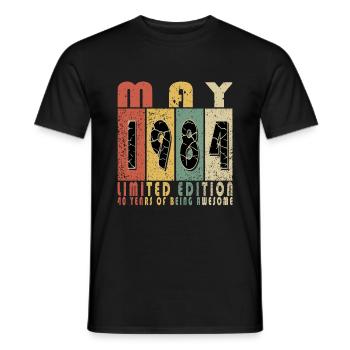 Mai 1984 Original mai 1984 cadeau d’anniversaire - T-shirt homme - noir - Devant - AI Model Male 178 light (178cm)