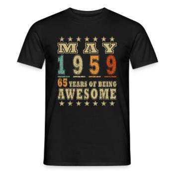 Millésime Mai 1959 Mai 1959 Millésime Mai 1959 - T-shirt homme - noir - Devant - AI Model Male 178 light (178cm)