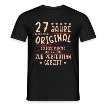 27. Geburtstag Mann Frau 27 Jahre Spruch Lustig - Männer T-Shirt - Schwarz - Vorne - AI Model Male 178 light (178cm)