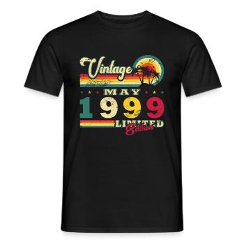 Mai 1999 Mai Anniversaire 1999 Mai Original - T-shirt homme - noir - Devant - AI Model Male 178 light (178cm)