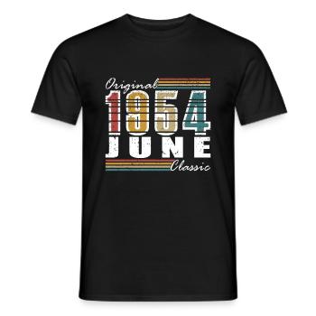 Juin 1954 Cadeau d’anniversaire Juin 1954 Juin 1954 - T-shirt homme - noir - Devant - AI Model Male 178 light (178cm)