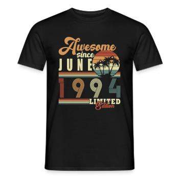 Jahrgang Juni 1994 Juni 1994 Jahrgang Juni 1994 Re - Männer T-Shirt - Schwarz - Vorne - AI Model Male 178 light (178cm)