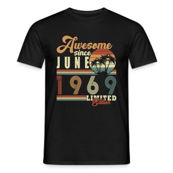 Original Juin 1969 Millésime 1969 Anniversaire 1969 - T-shirt homme - noir - Devant - AI Model Male 178 light (178cm)