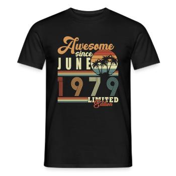 Juni 1979 Jahrestag Juni 1979 Juni 1979 Geburtstag - Männer T-Shirt - Schwarz - Vorne - AI Model Male 178 light (178cm)