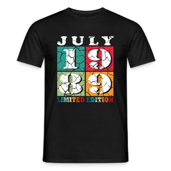 35e anniversaire Original juillet 1989 Né en 1989 - T-shirt homme - noir - Devant - AI Model Male 178 light (178cm)