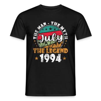 30th Birthday Original July 1994 Vintage 1994 - Men's T-Shirt - black - Front - AI Model Male 178 light (178cm)