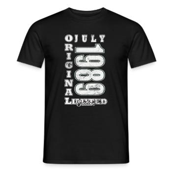 Juillet 1989 Anniversaire Juillet 1989 Original 1989 Juillet - T-shirt homme - noir - Devant - AI Model Male 178 light (178cm)
