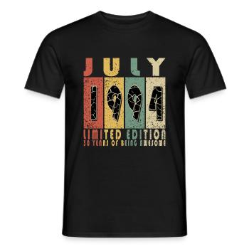 Juli 1994 Juli Jubiläum Juli 1994 - Männer T-Shirt - Schwarz - Vorne - AI Model Male 178 light (178cm)